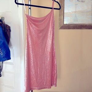 Shein S cocktail dress pink shimmer size small